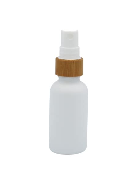 30ml Matte White Glass Bottles Bamboo Atomisers Pack Of 330 Rapid Labs