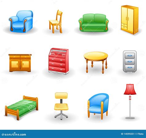 Furniture Icon Set Stock Vector Illustration Of Full 14595551