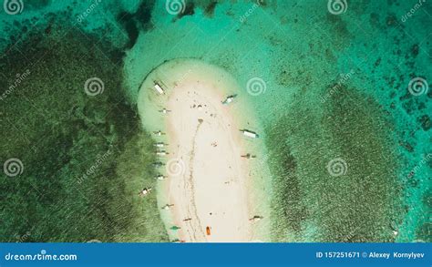 Tropische Insel Mit Sandstrand Naked Island Siargao Stockbild Bild