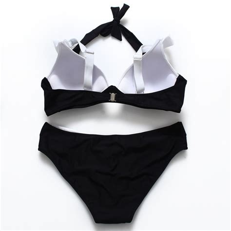 Bandage Women Swimwear Patchwork Bikini Women Halter Swimsuit On Luulla