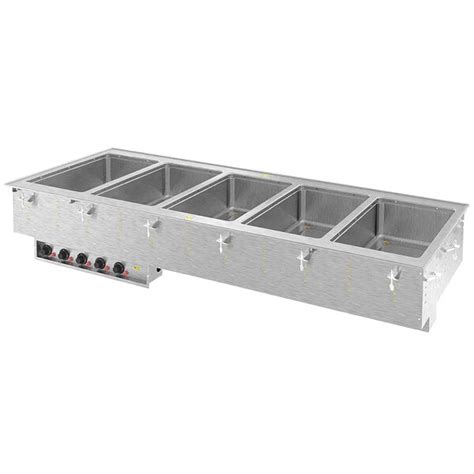 Vollrath 3640810HD Modular Drop In Five Compartment Marine Grade Hot Food Well With Thermostatic