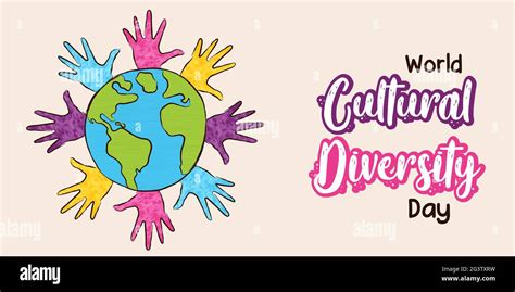 World Cultural Diversity Day Greeting Card Illustration Of Diverse