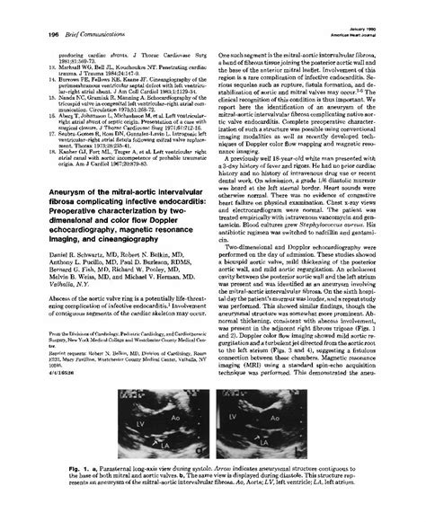 PDF Aneurysm Of The Mitral Aortic Intervalvular Fibrosa Complicating