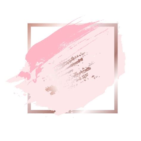 Pink Rose Nude And Golden Brush Strokes In Gold Vector Image