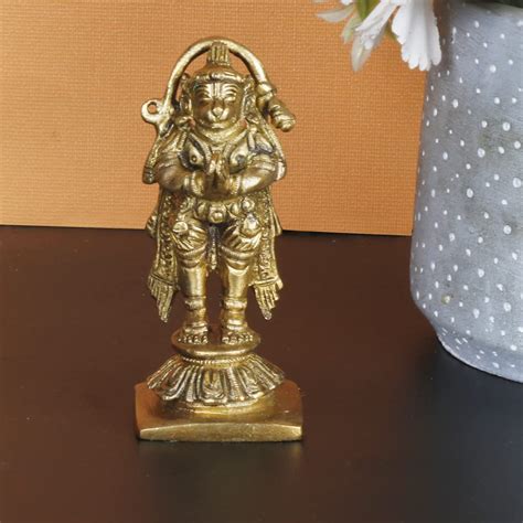 Buy Artvarko Brass Hanuman Ji Standing Idol Statue God Bajrangbali