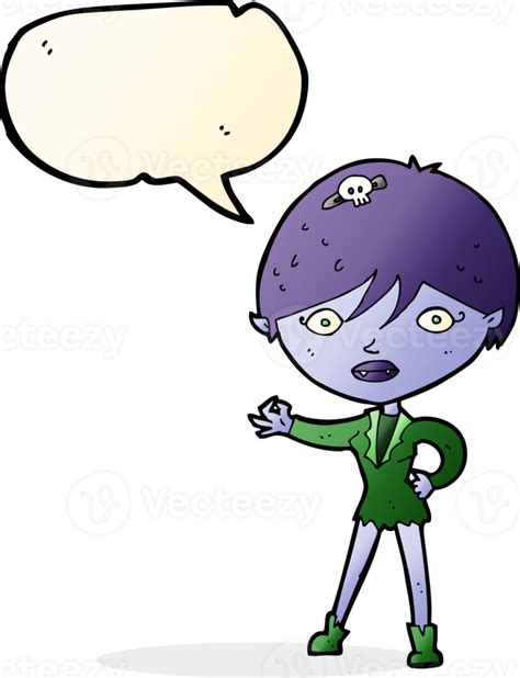 Cartoon Vampire Girl With Speech Bubble 43494464 Png