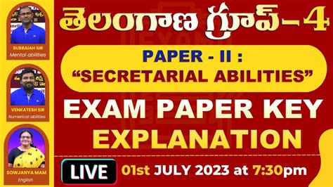 Tspsc Group Iv Paper Ii Secretarial Abilities Exam Paper Key