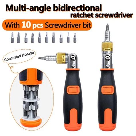 In Multi Angle Bidirectional Ratchet Screwdriver Adjustable Angle