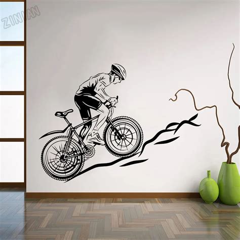 Calcomanía de vinilo para pared de bicicleta pegatinas de pared para