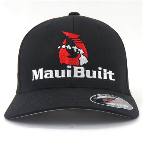 Maui Built Red Hook Logo Embroidery Flex Fit Cap Maui Built Hawaii