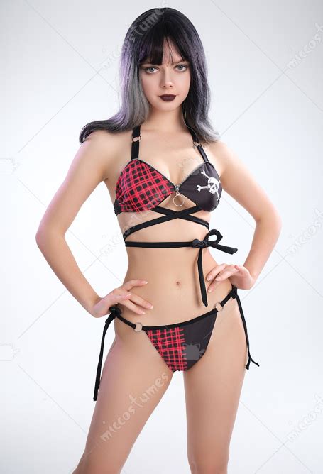 Gothic Women Swimsuits Bat Plaid Skull Swimwear Sexy Bathing Suit Top Quality Bikini Sets