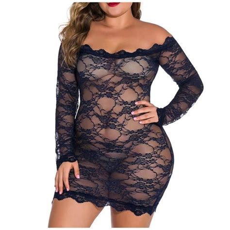 Femmes Lingerie Chemise De Nuit Sexy Perspective Dentelle Pyjamas Sous Vêtements Serrés l