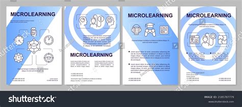 Micro Learning Approach Blue Gradient Brochure Stock Vector Royalty