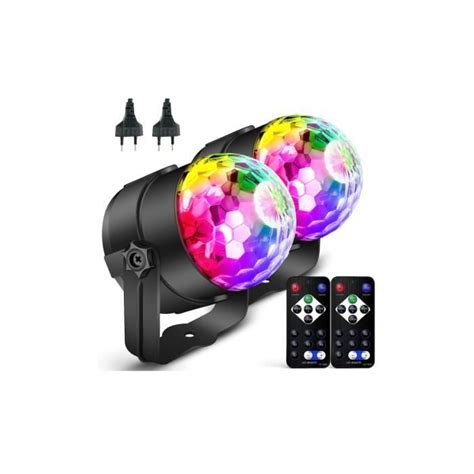 2 Pack Boule Disco LED Lampe Couleurs Boule Lumineuse Disco Lumière