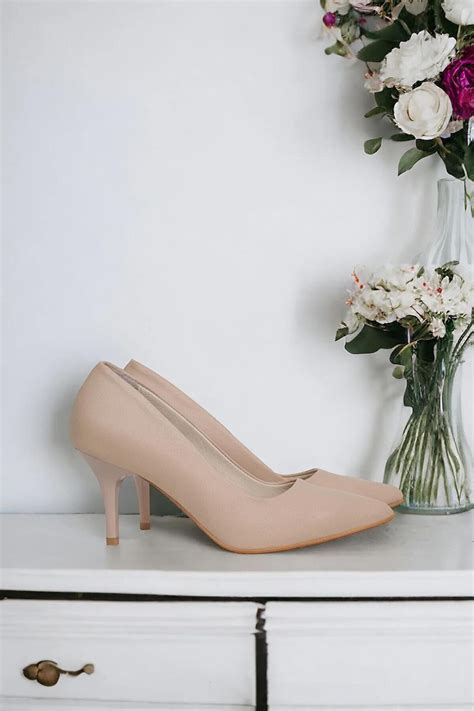 Hakiki Deri Nude Pembe Yumuşak Deriden Sivri Burun Premium Konfor Sade Tarz 7 5 Cm Stiletto