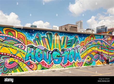 Colorful Graffiti Artwork In Houston Texas Stock Photo Alamy