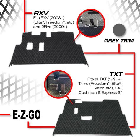E Z Go Golf Car Floor Mats Fits All Rvx Trims Xtreme Mats Xtrememats