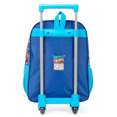 Mochila De Rodinha Hot Wheels Azul Escolar Luxcel Shop Macrozao
