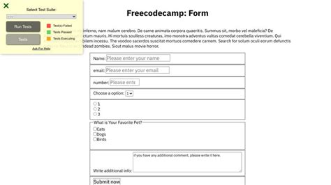 Freecodecamp Form