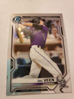 Zac Veen 2021 Bowman Chrome Prospects RC Rookie BCP 3 Colorado Rockies