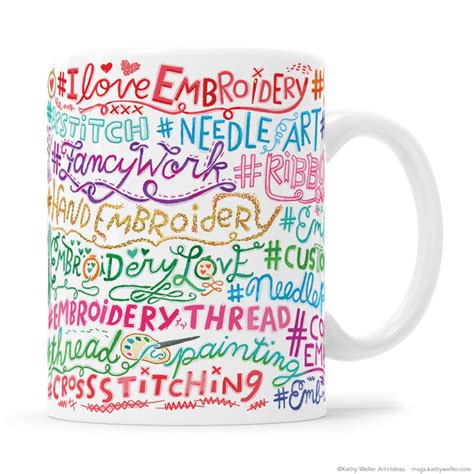 Needlepoint T Embroiderer Mug Needlepoint Mug Embroidery T