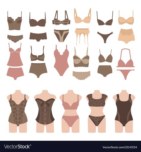 Set Of Beautiful Fashion Lingerie Elements Vector Image