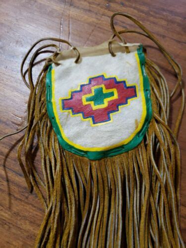 PAINTED RAWHIDE PARFLECHE Medicine Bag Pouch Vintage Native American EBay