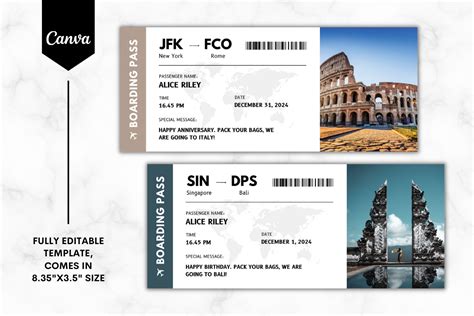 Custom Boarding Pass Template Minimalist Graphic By Sundiva Design