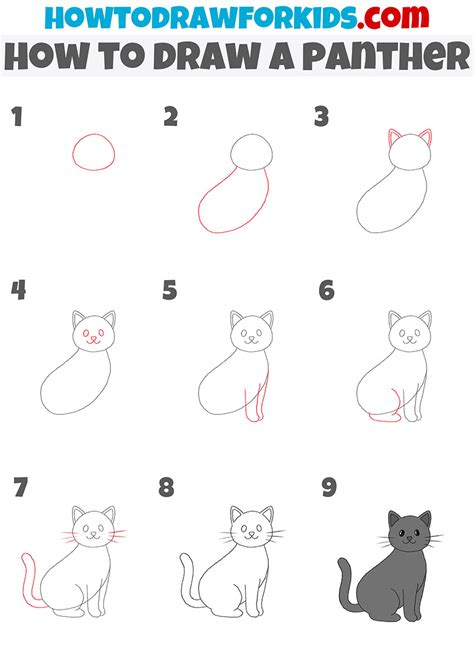 How To Draw A Panther Easy Drawing Tutorial For Kids