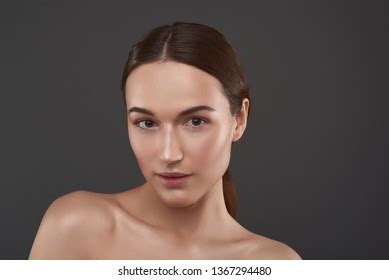 Close Portrait Charming Lady Naked Shoulders Stock Photo Shutterstock