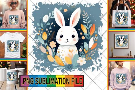 Watercolor Spring Bunny Blossoms PNG 3012966