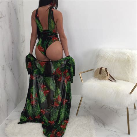 Plus Size Sexy Women One Piece Floral Bikini Power Day Sale
