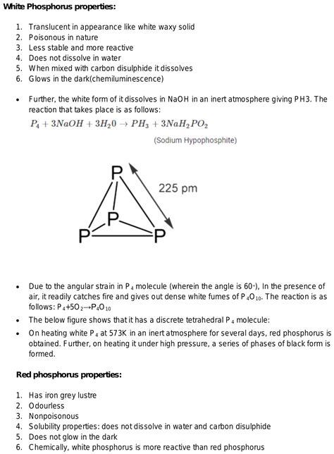 Write The Differences Between Red White And Black Phosphorus In A