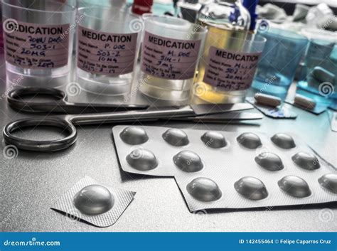 Different Dosage Medication In Hospital Conceptual Image Stock Photo