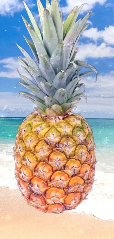 tropical pineapple beach wallpaper