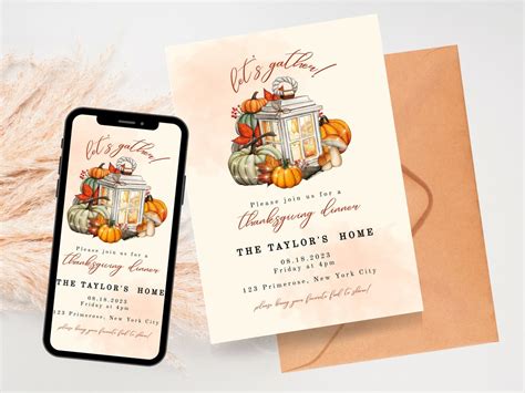 Thanksgiving Party Invitation Etsy