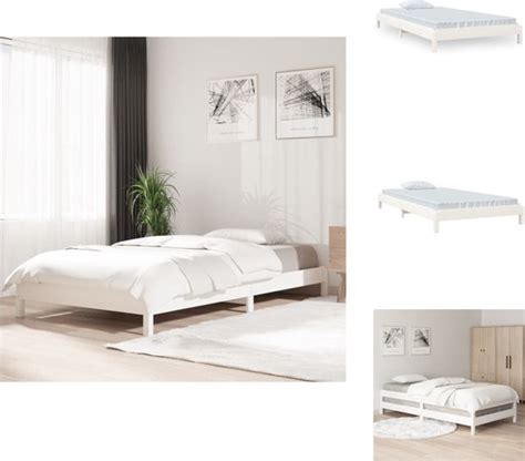 Vidaxl Stapelbaar Bed Grenenhout X X Cm Wit Bed Bol