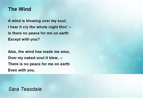 The Wind - The Wind Poem by Sara Teasdale