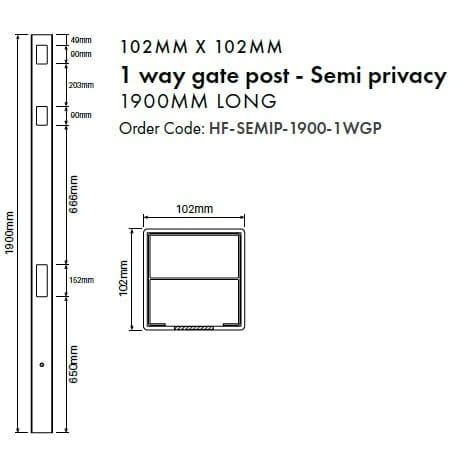 Hampton Way Gate Post Semi Privacy Fences Galore Diy Glass Fencing