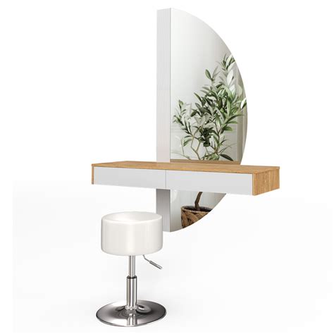 Vicco Coiffeuse Blanc Cm Avec Clairage Led Et Tabouret Melisa