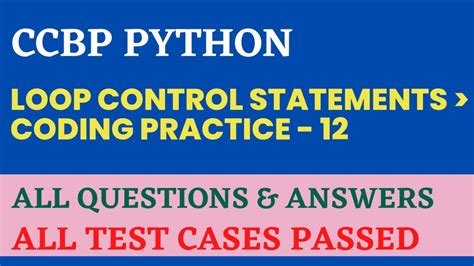 Loop Control Statements Coding Practice Answers Python