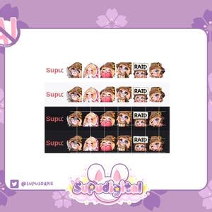 Cute Twitch Emote Bundle Pack Scarecrow Kate Emote Blonde USA Girl Emote Blonde Blue Eyes