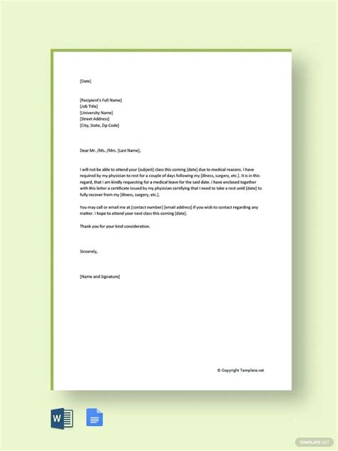 Medical Leave Letter Example From Doctor Letter Sampl