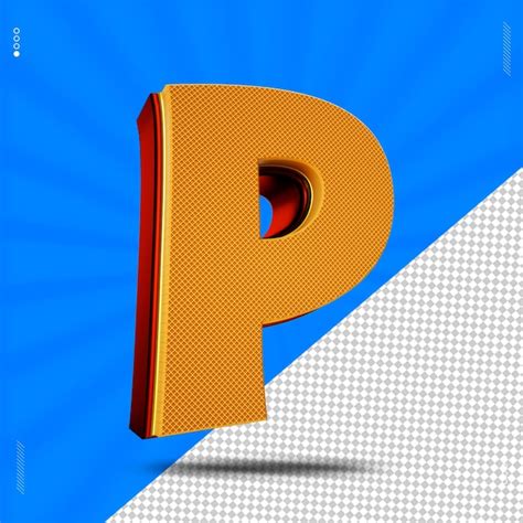 Premium Psd 3d Render Letter P Font Wafer