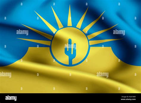 Mesa Arizona Modern And Realistic Closeup Flag Illustration Perfect