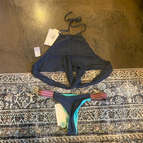 L Space Swim L Space Bikini Set Blue Pink Xs Nwt Poshmark
