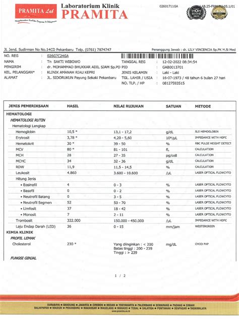 Hasil Laboratorium Pdf