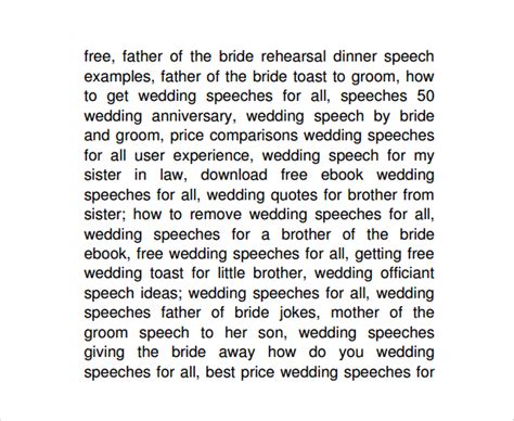 9 Father Of The Bride Speech Samples Sample Templates