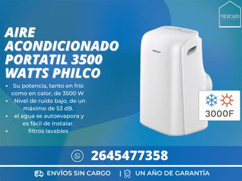 Aire Acondicionado Portatil 3500w Philco Envio Gratis 1 Año De Garantia Comprá En San Juan