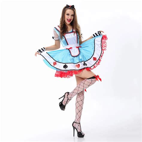 Amazing Sexy Alice In Wonderland Maid Costume Adults Fantasia